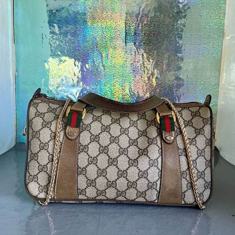 Gucci Vintage Monogram Web Convertible Bag
